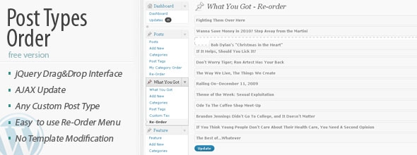 Post Types Order Plugin Interface