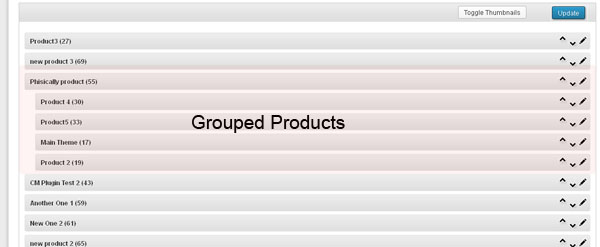 WooCommerce-Grouped Products admin view