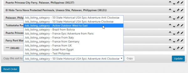 How to copy an order list from a category to another
